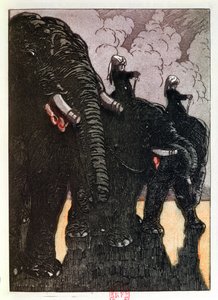 حرس الملكة ، رسم توضيحي من كتاب الأدغال بقلم روديارد كيبلينغ (1865-1936) نُشر في باريس عام 1930 بواسطة موريس دي بيك